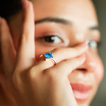 Load image into Gallery viewer, TwistStone – Midnight Blue Adjustable 925 Silver Ring