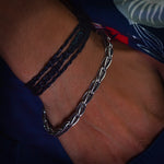 Load image into Gallery viewer, Bangle beaded silver bracelet