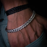 Load image into Gallery viewer, Dense rope silver chain bracelet
