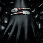 Load image into Gallery viewer, Sterling silver feather bangle