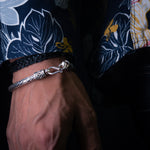 Load image into Gallery viewer, Beaded Silver Bracelet