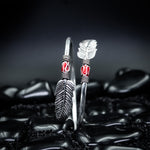 Load image into Gallery viewer, Sterling silver feather bangle