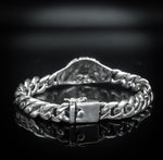 Load image into Gallery viewer, Lion face silver bracelet