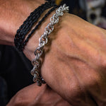 Load image into Gallery viewer, Byzantine link Silver Bracelet