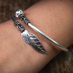 Load image into Gallery viewer, Sterling silver leaf branch bangle