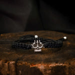 Load image into Gallery viewer, Trivah – Black Thread 925 Silver Bracelet