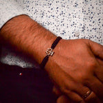 Load image into Gallery viewer, Trivah – Black Thread 925 Silver Bracelet