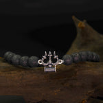 Load image into Gallery viewer, Trikon – Trishul Lava Bead Bracelet