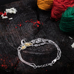 Load image into Gallery viewer, "Divine Peacock" Silver Rakhi Bracelet