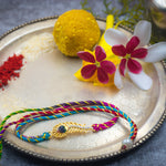 Load image into Gallery viewer, "Peacock Splendor" Silver Rakhi Bracelet