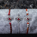Load image into Gallery viewer, "FLORAL DIAMOND" Silver Rakhi