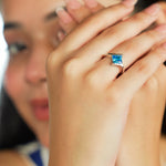 Load image into Gallery viewer, TwistStone – Midnight Blue Adjustable 925 Silver Ring