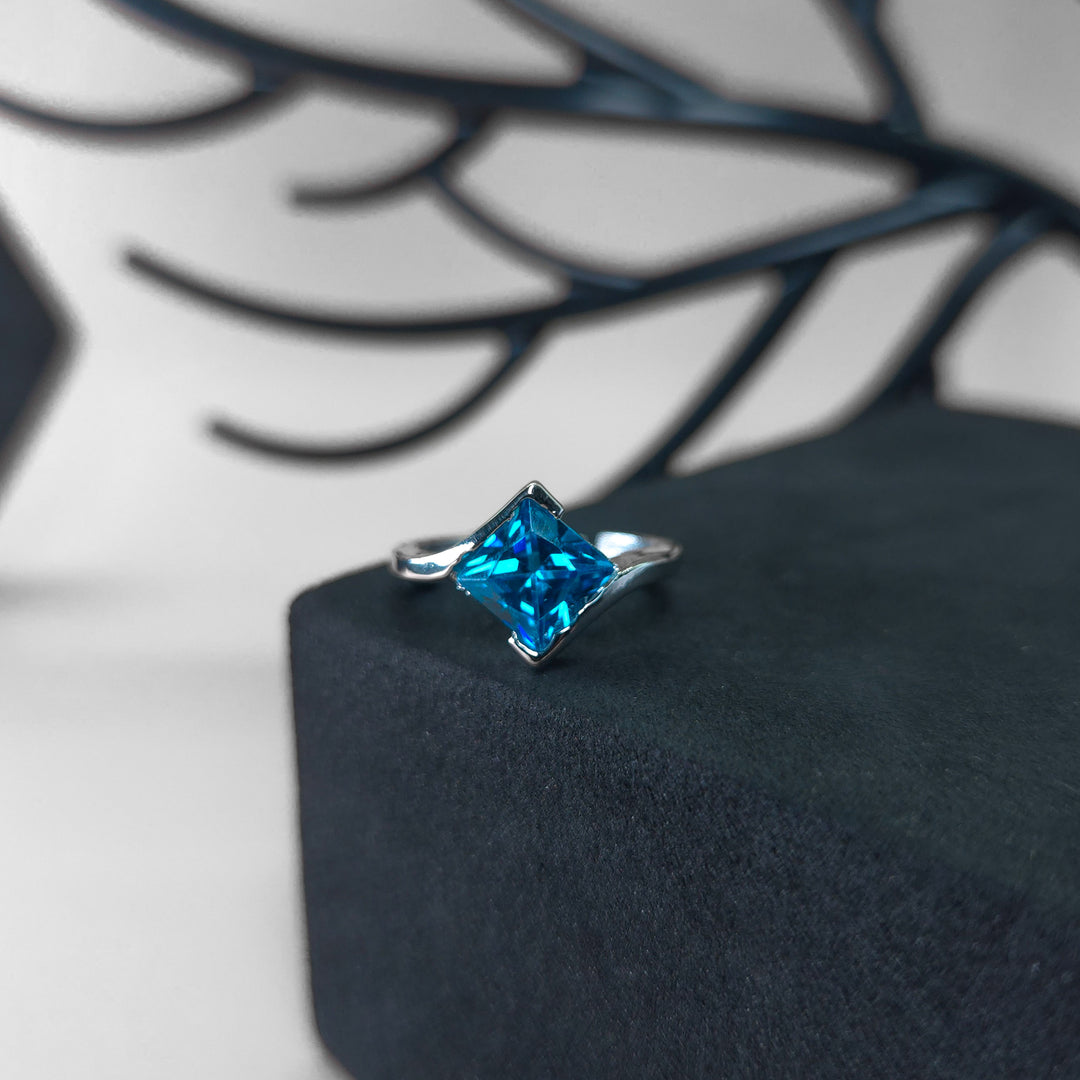 TwistStone – Midnight Blue Adjustable 925 Silver Ring