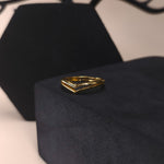 Load image into Gallery viewer, GleamCurve – V-Band Gold Silver Ring
