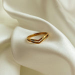 Load image into Gallery viewer, GleamCurve – V-Band Gold Silver Ring
