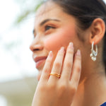 Load image into Gallery viewer, GleamCurve – V-Band Gold Silver Ring

