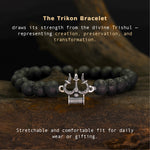 Load image into Gallery viewer, Trikon – Trishul Lava Bead Bracelet
