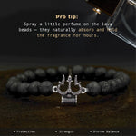 Load image into Gallery viewer, Trikon – Trishul Lava Bead Bracelet
