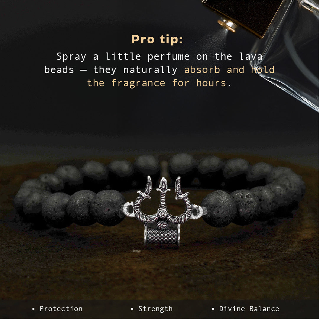 Trikon – Trishul Lava Bead Bracelet