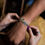 Load image into Gallery viewer, &quot;Divine Peacock&quot; Silver Rakhi Bracelet
