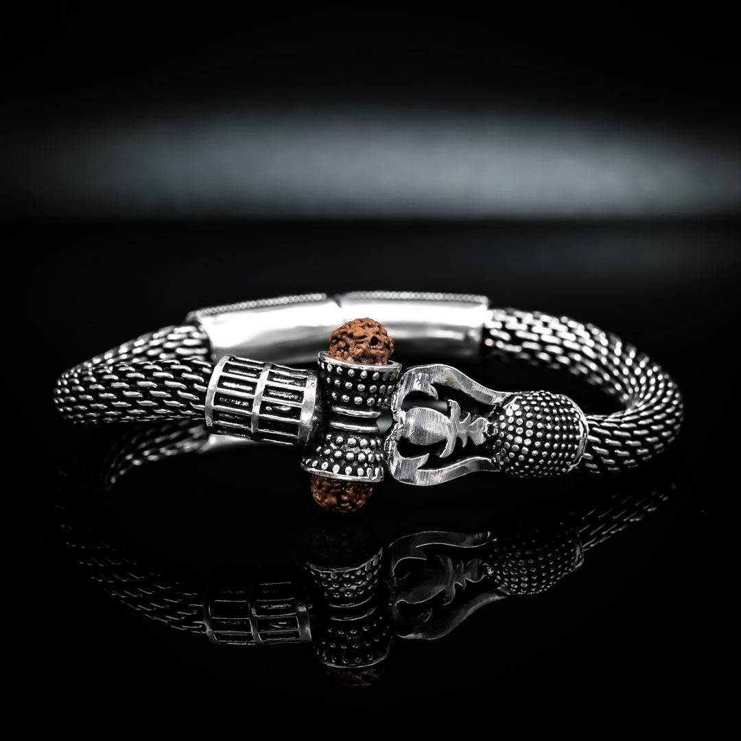 Lord Shiva Silver chain bracelet