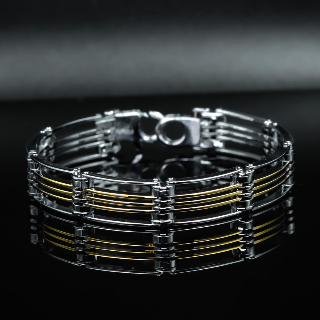 Classic hematite silver chain bracelet