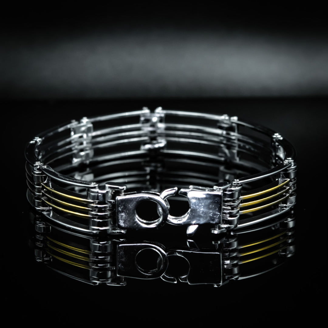 Classic hematite silver chain bracelet