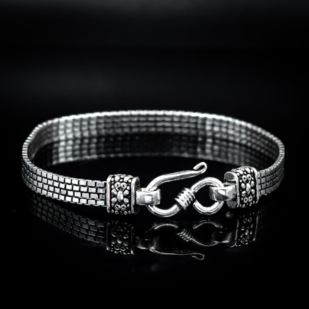 Mens Curb silver chain bracelet