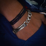 Load image into Gallery viewer, Multilayered Beaded silver bracelet

