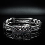 Load image into Gallery viewer, Multilayered Beaded silver bracelet
