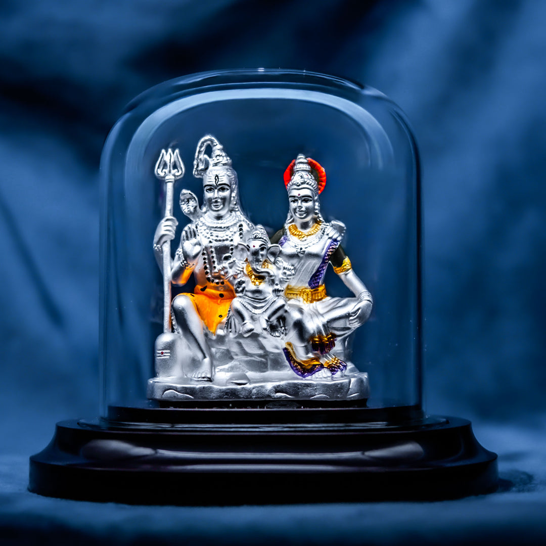 Shiv Parvati Murti in Pure 999 Silver