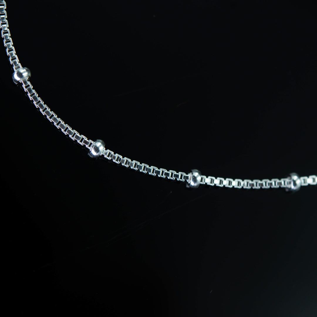 Sterling Silver Box and Bead Chain