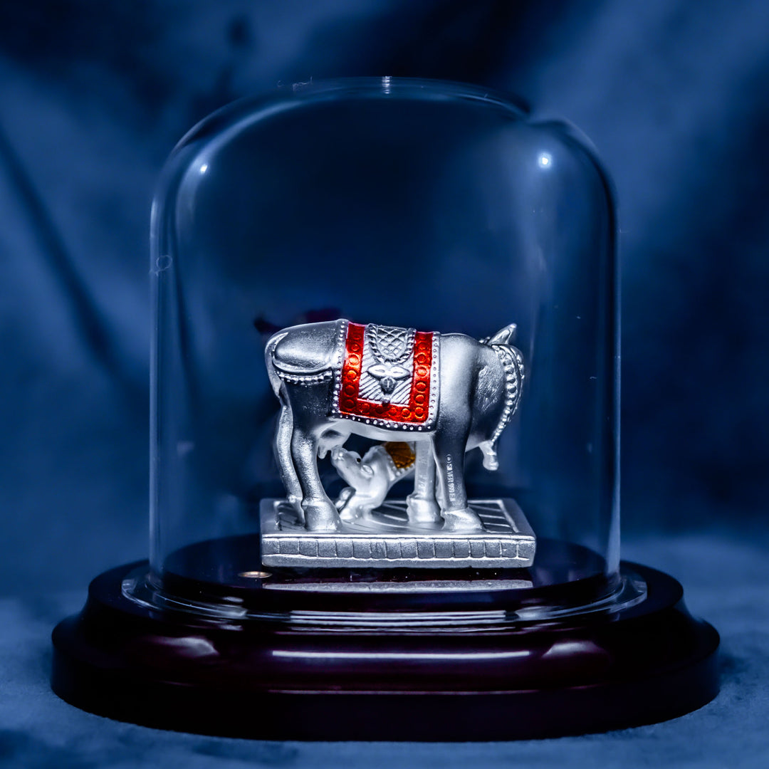 Kamdhenu Cow Murti in Pure 999 Silver