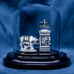 Load image into Gallery viewer, Kamdhenu Cow with Tulsi Plant Murti in Pure 999 Silver
