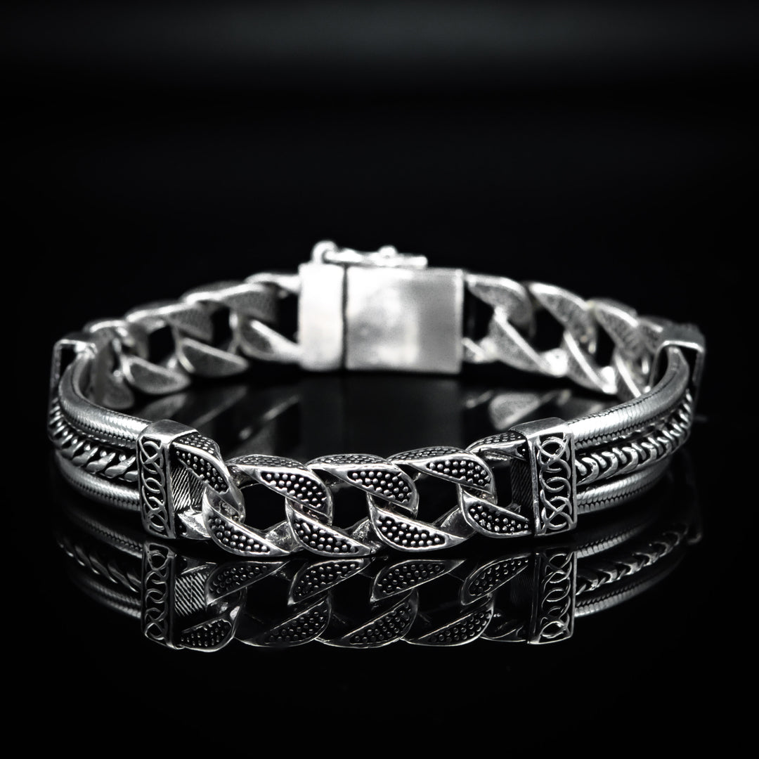 Lustrous Layers Silver Bracelet