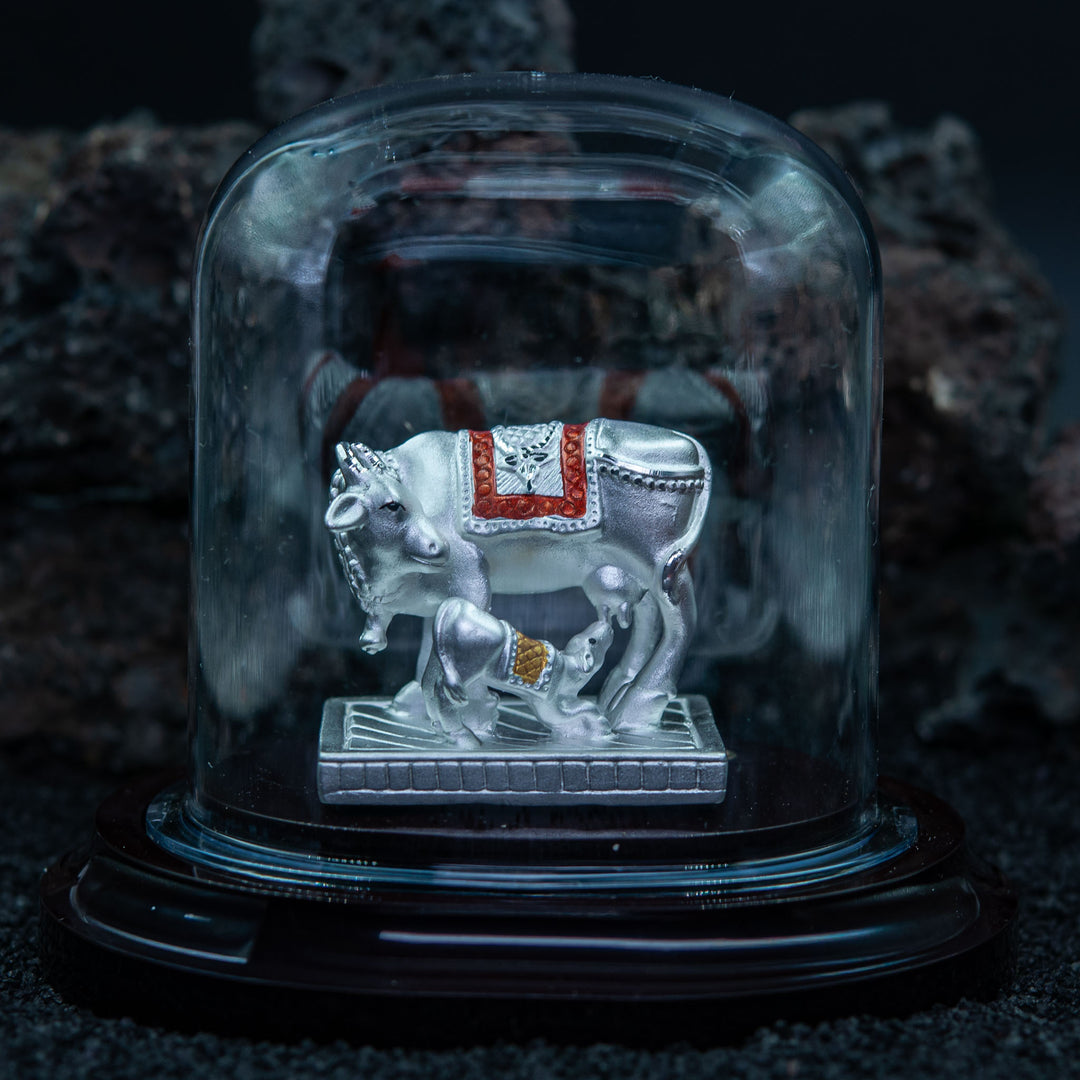 Kamdhenu Cow Murti in Pure 999 Silver