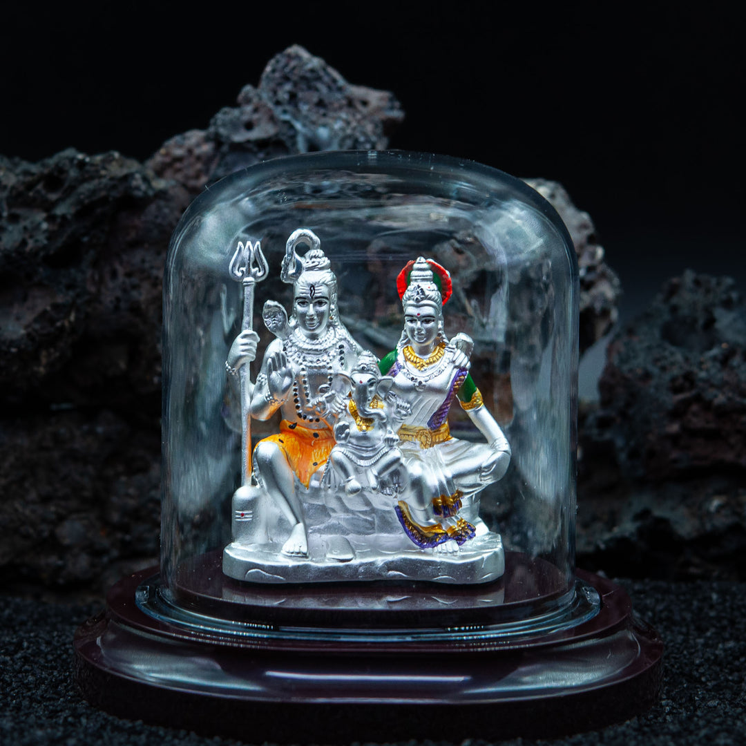 Shiv Parvati Murti in Pure 999 Silver