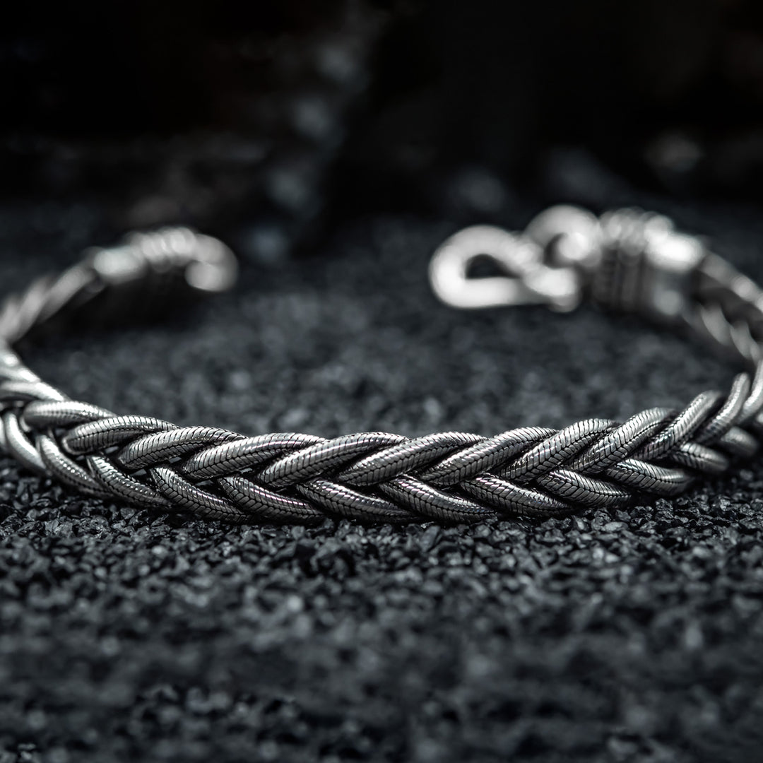 Dense rope silver chain bracelet