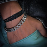 Load image into Gallery viewer, Lustrous Layers Silver Bracelet
