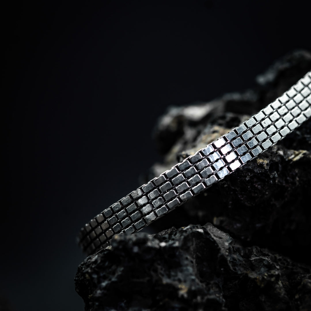 Mens Curb silver chain bracelet