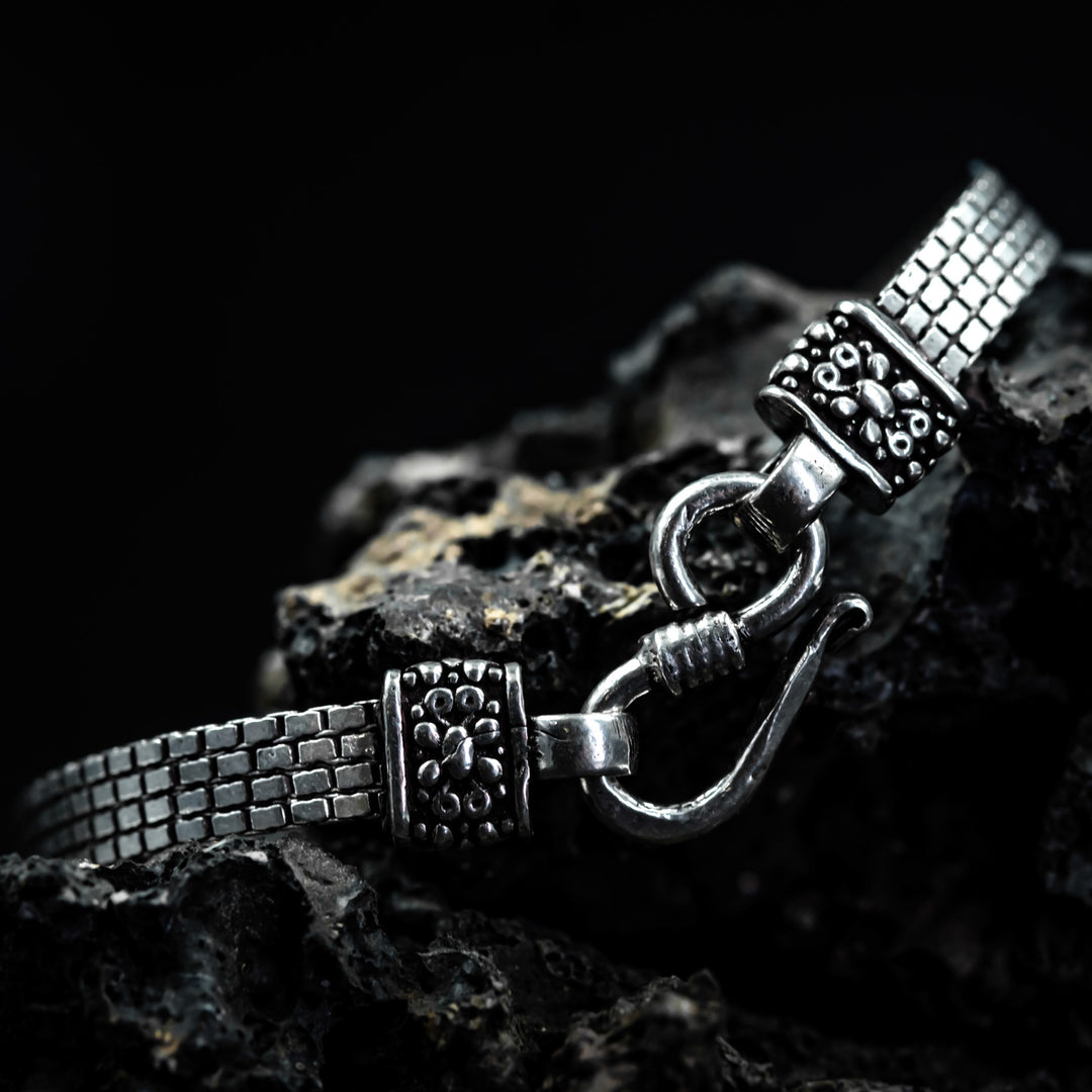Mens Curb silver chain bracelet