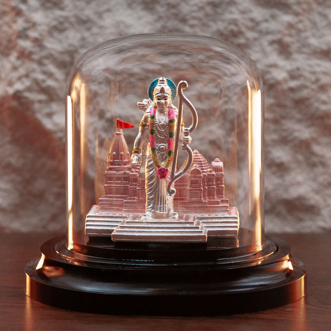 Ram Mandir with Shri Ram Murti in Pure 999 Silver
