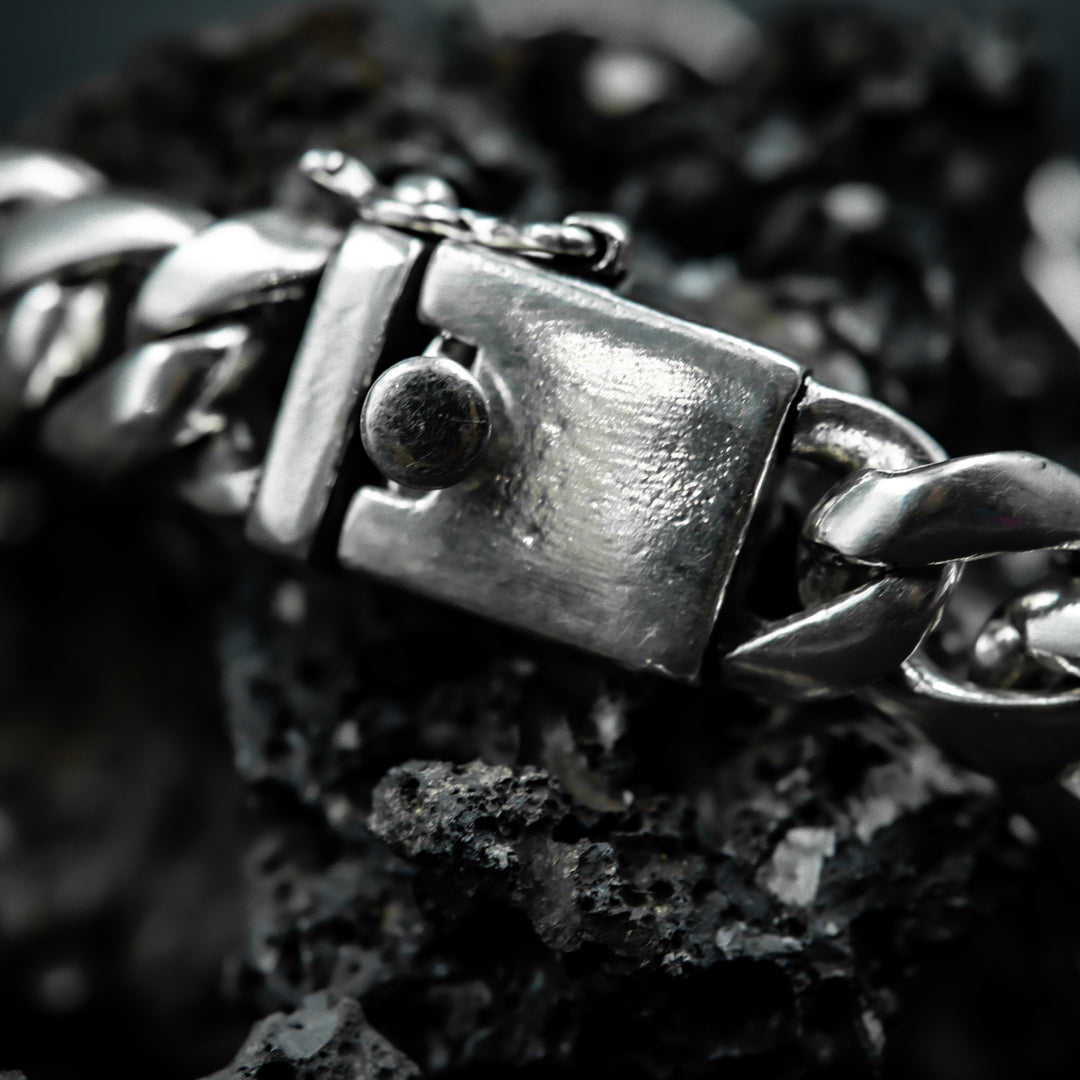 Lion face silver bracelet
