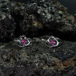 Load image into Gallery viewer, BloomCharm – Silver Toe Rings with Pink Stones
