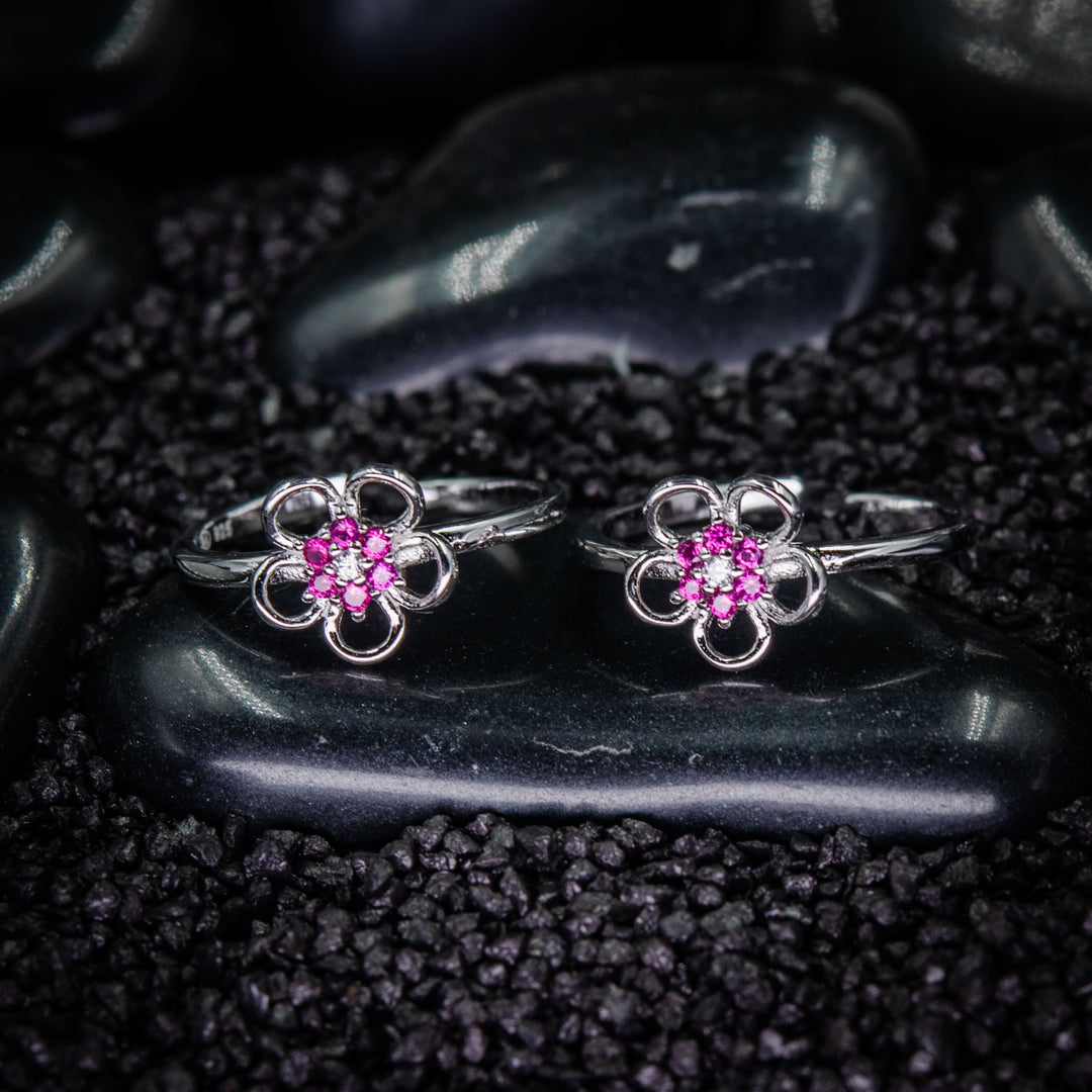 BlossomPink – 925 Silver Toe Ring