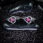 Load image into Gallery viewer, BloomCharm – Silver Toe Rings with Pink Stones
