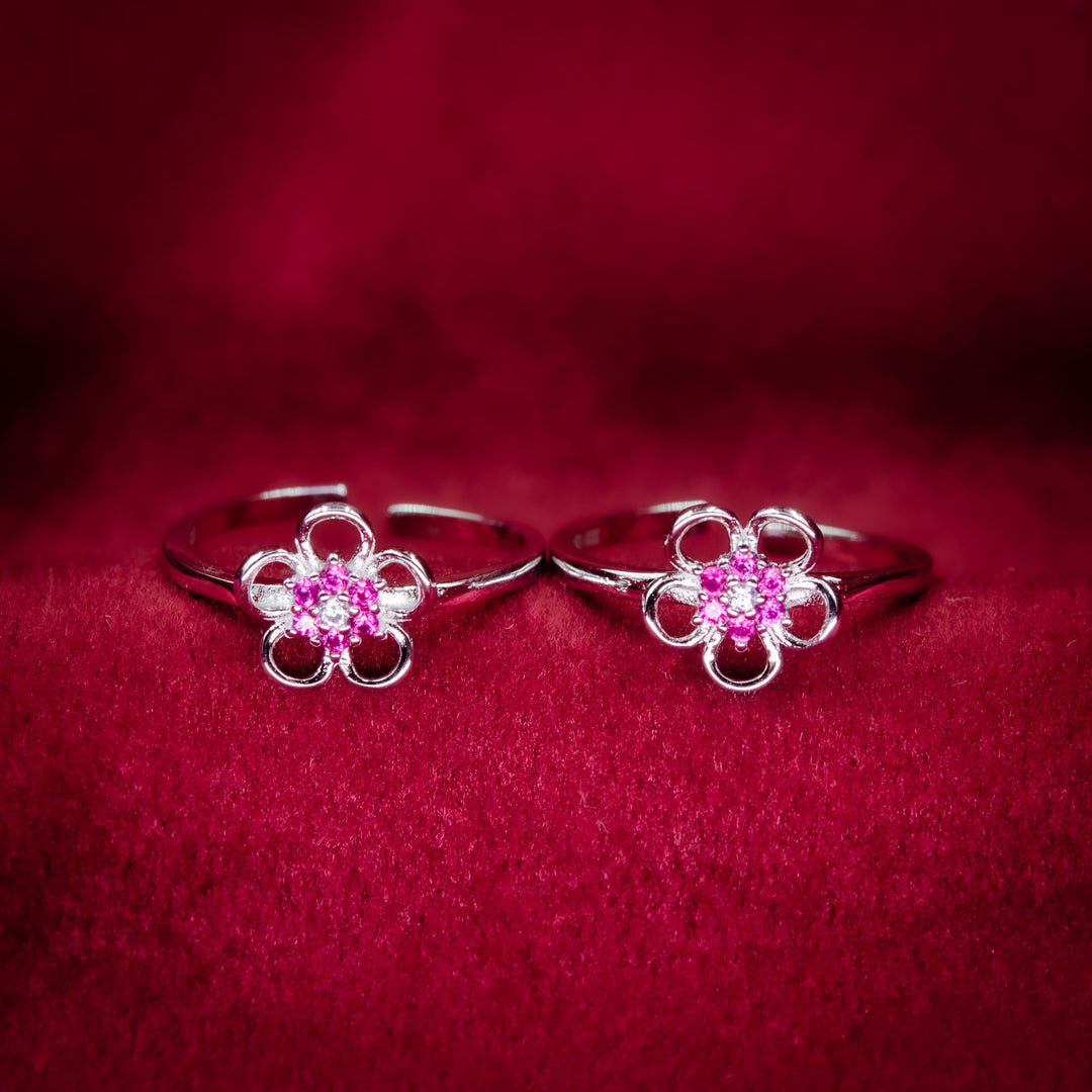 BlossomPink – 925 Silver Toe Ring