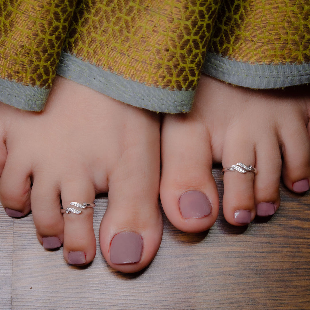 WaveLush – Silver Toe Rings