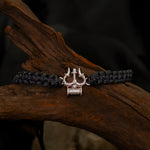 Load image into Gallery viewer, Trivah – Black Thread 925 Silver Bracelet
