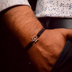 Load image into Gallery viewer, Trivah – Black Thread 925 Silver Bracelet
